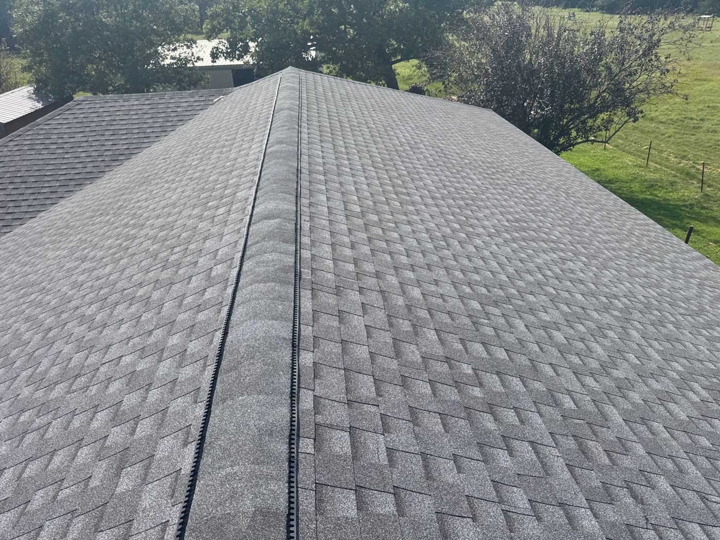 New architectural shingles with ridge vent